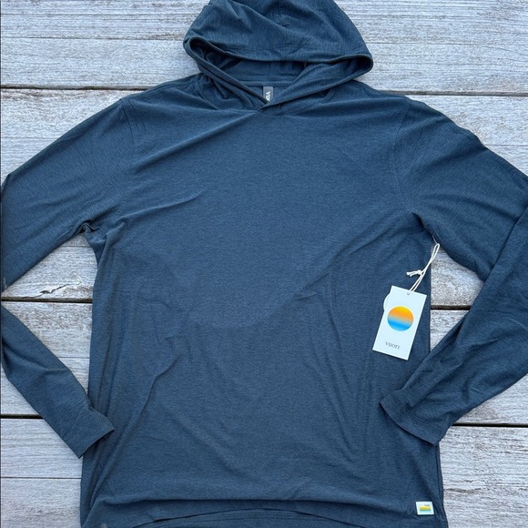 VUORI Strato Tech Hoodie NAVY HEATHER BLUE SIZE MEDIUM NWT